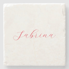 Porta-copo De Pedra Nome de escrita manual clássica profissional perso