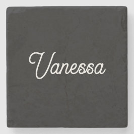 Porta-copo De Pedra Nome de escrita manual profissional preto