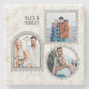 Porta-copo De Pedra Nome de Foto Personalizado Moderno da Deco Art