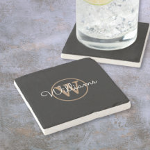 Nome de Letra Monograma Preto e Dourado com Estilo