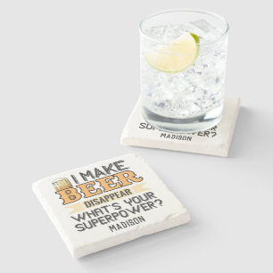 Porta-copo De Pedra Nome e cor personalizados da Superpotência de Cerv