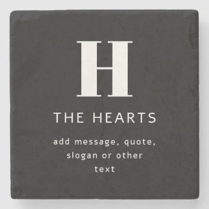 Porta-copo De Pedra Nome e Mensagem do Monograma Moderno Editável   Pr