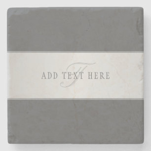 Porta-copo De Pedra Nome Elegante e Letra Monográfica (ou outro texto)