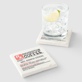 Porta-copo De Pedra Nome Personalizado da Prescrição do Café Engraçado