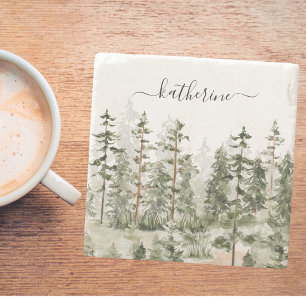 Porta-copo De Pedra Nome Personalizado Pinharia Florestal de Pinheiro 