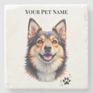 Porta-copo De Pedra Nome Simples Moderno de Pet & Design Personalizado