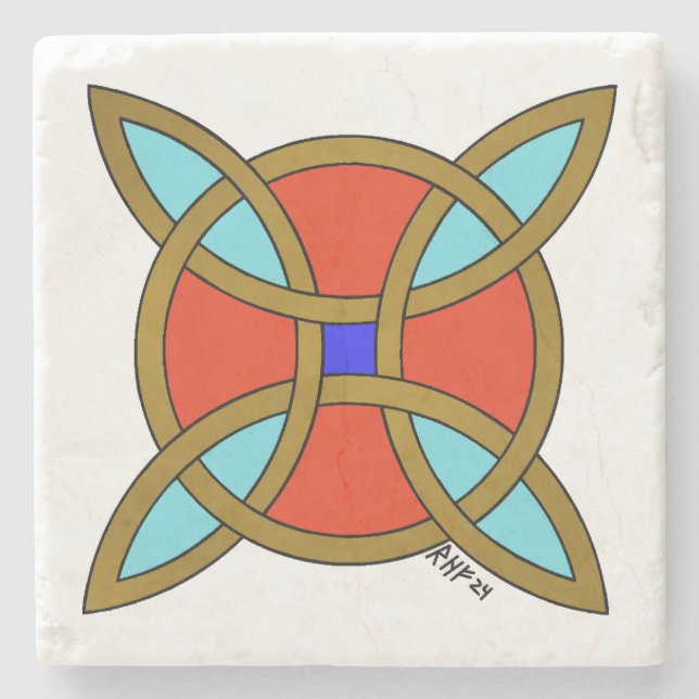 Porta-copo De Pedra Nordic Protection from Witchcraft or Witch's Knot (Frente)