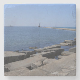 Porta-copo De Pedra North Pierhead Lighthouse, Ludington, MI