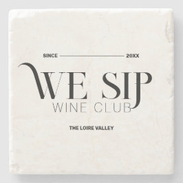 Porta-copo De Pedra Nós Sip Wine Club Personalizado Crest Sofisticado