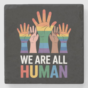 Porta-copo De Pedra Nós Somos Todos Arco-Íris Humano Orgulho LGBTQ Mão