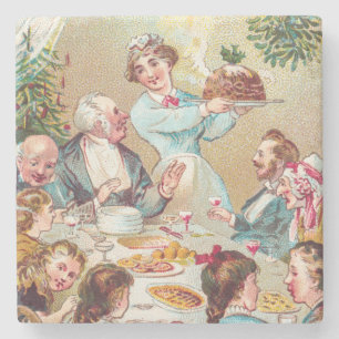 Porta-copo De Pedra Nós Todos Desejamos um Feliz Natal - Cartão Antigo
