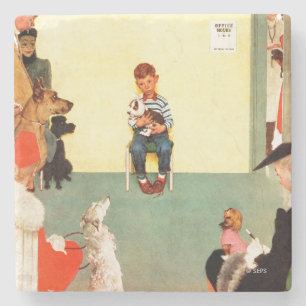 Porta-copo De Pedra Nos veterinários por Norman Rockwell
