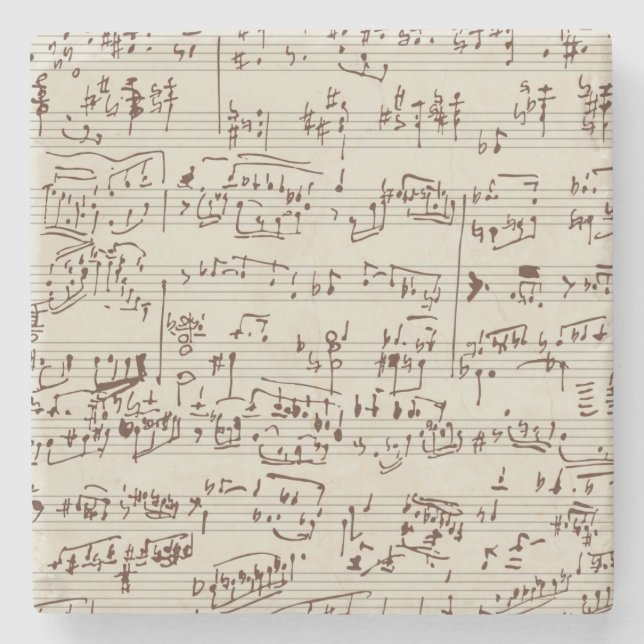 Porta-copo De Pedra Notas da música (Frente)