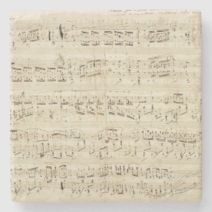 Porta-copo De Pedra Notas Musicais Antigas - Partitura de Chopin
