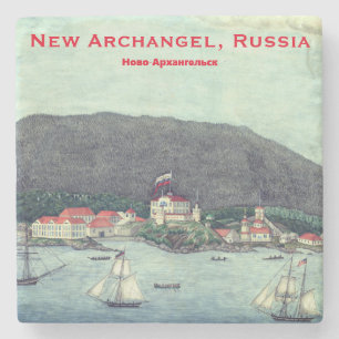 Porta-copo De Pedra Nova Arcanjo, pintura Rússia (Sitka)
