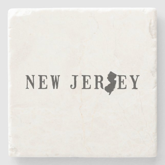 Porta-copo De Pedra Nova Jersey - Letra Jersian Garden State Word Art (Frente)