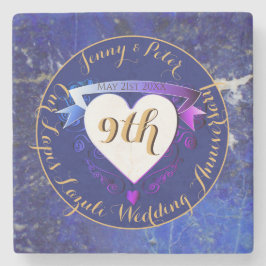 Porta-copo De Pedra Nove Aniversário do Casamento Lapis Lazuli Color