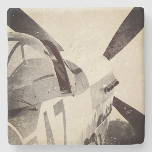 Porta-copo De Pedra Nunca desista do avião de combate (Frente)