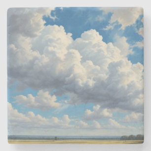 Porta-copo De Pedra Nuvens brancas e céu azul limpo