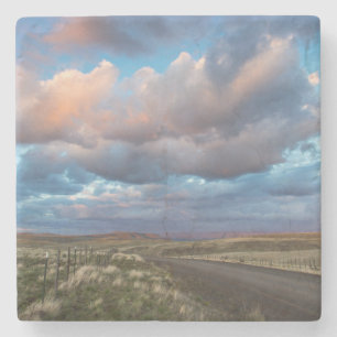 Porta-copo De Pedra Nuvens do Pôr do Sol Sobre a Estrada de Cascalho d