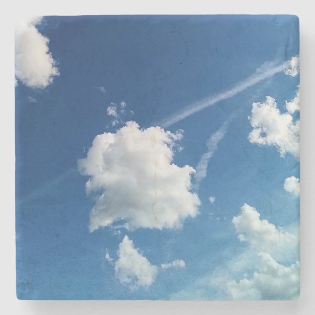 Porta-copo De Pedra Nuvens, na luz (Frente)