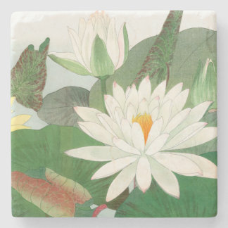 Porta-copo De Pedra Nymphaea lotus, xilogravura japonesa, 1917