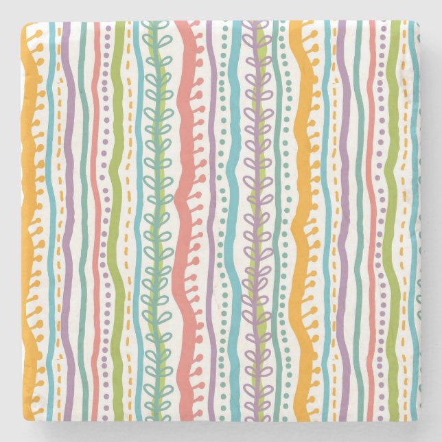 Porta-copo De Pedra O abstrato listra o teste padrão vertical (Frente)