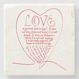 Porta-copo De Pedra O amor é o amor do paciente é gentil Bíblia cristã
