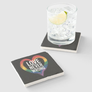 Porta-copo De Pedra O amor nunca está errado Mês do Orgulho LGBT