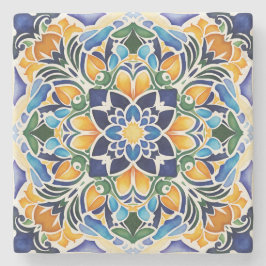 Porta-copo De Pedra O azulejo azul Talavera azulejo favorece o vintage