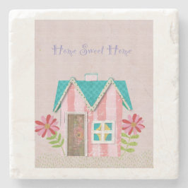 Porta-copo De Pedra O Capricho da Assinatura (Rosa e Turquesa)