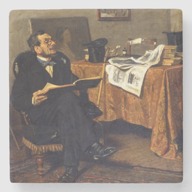 Porta-copo De Pedra O Cavalheiro Refinado, Art Lover (Frente)