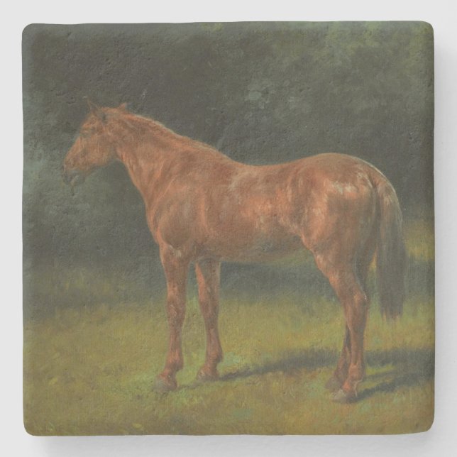 Porta-copo De Pedra O Cavalo Vermelho Sorrel (por Rosa Bonheur) (Frente)
