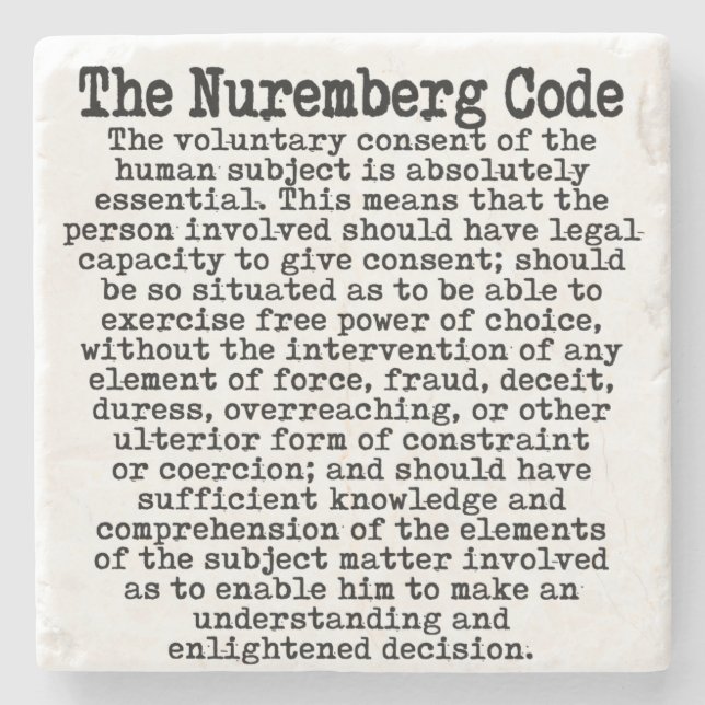 Porta-copo De Pedra O Código de Nuremberg (Frente)