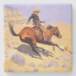 Porta-copo De Pedra O Cowboy (por Frederic Remington)