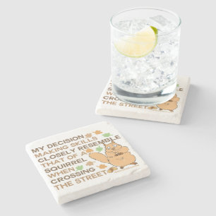 Porta-copo De Pedra O Fazer de Decisão Habilita Humor Esquilo