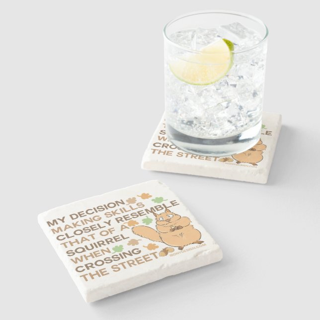 Porta-copo De Pedra O Fazer de Decisão Habilita Humor Esquilo (Lateral)
