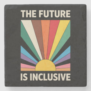 Porta-copo De Pedra O Futuro É Inclusivo LGBTQ Orgulho Aliado Arco-Íri
