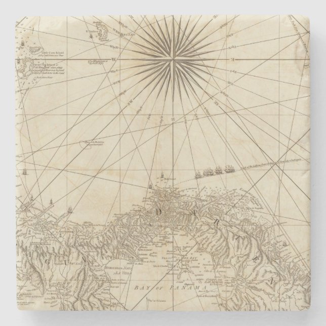 Porta-copo De Pedra O istmo de Panamá (Frente)