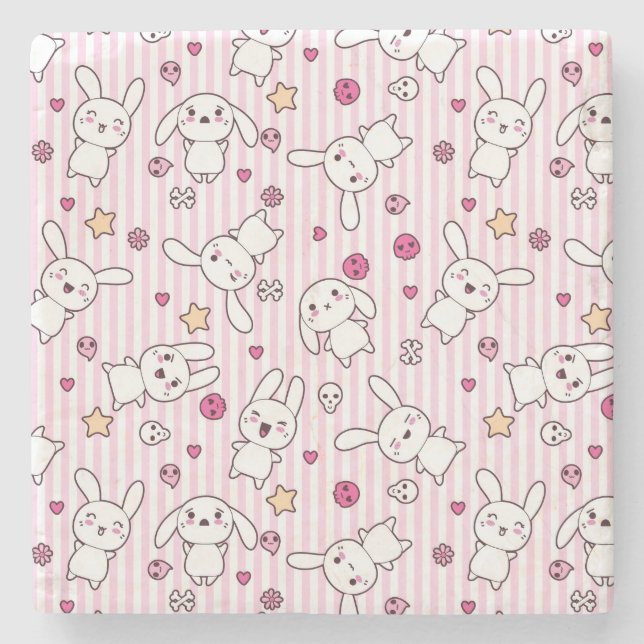 Porta-copo De Pedra o kawaii listra o teste padrão (Frente)