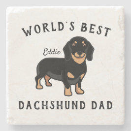 Porta-copo De Pedra O melhor Pai personalizado de Dachshund do mundo
