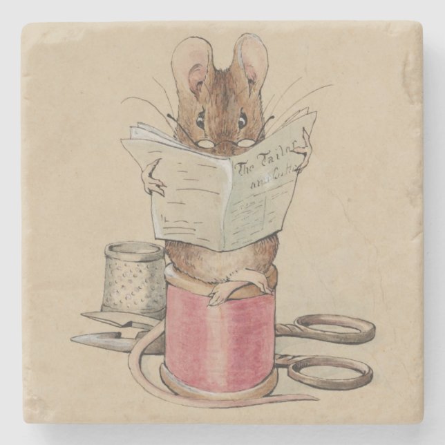 Porta-copo De Pedra O mouse tailor (por Beatrix Potter) (Frente)