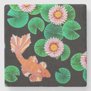 Porta-copo De Pedra O Papel Koi Pond