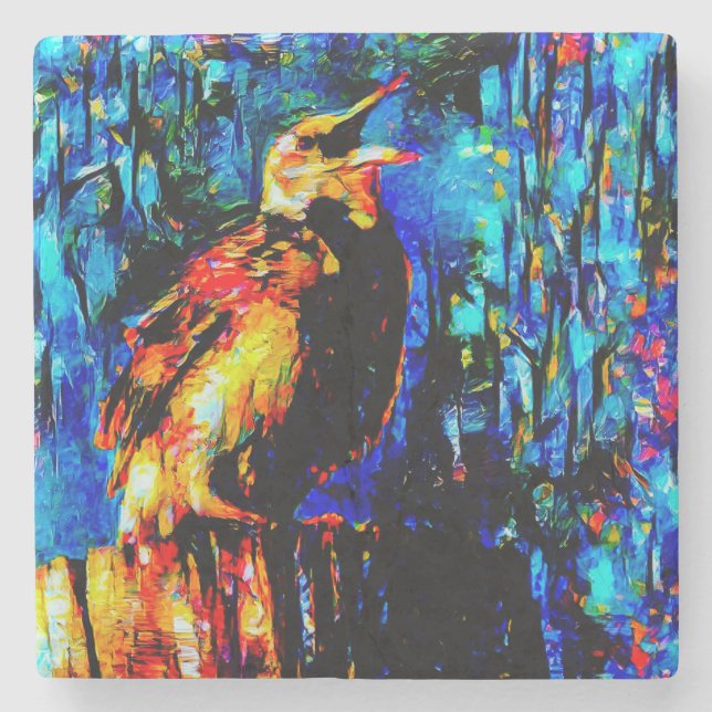 Porta-copo De Pedra O pássaro Solitário 2 (Frente)