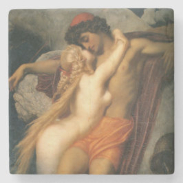 Porta-copo De Pedra O Pescador e o Siren (por Frederic Leighton)