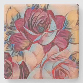 Porta-copo De Pedra O pêssego cora cor-de-rosa com acentos Pastel