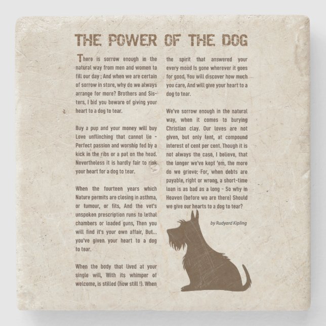 Porta-copo De Pedra O Poder do Cão Poema - Rudyard Kipling (Frente)