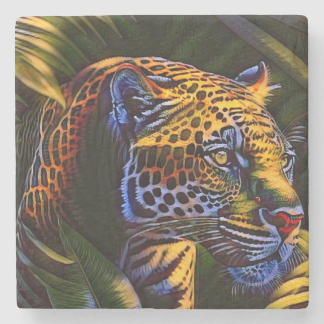 Porta-copo De Pedra O Poderoso Jaguar Um Predador Da Selva (Frente)