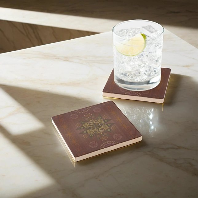 Porta-copo De Pedra O protetor da retidão do Geo tantrum mandala (Criador carregado)