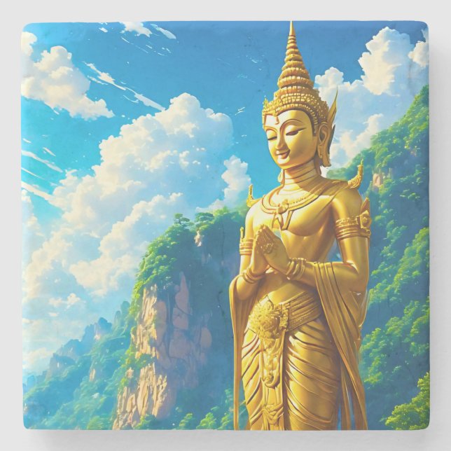 Porta-copo De Pedra O Protetor Tranquilo (Frente)